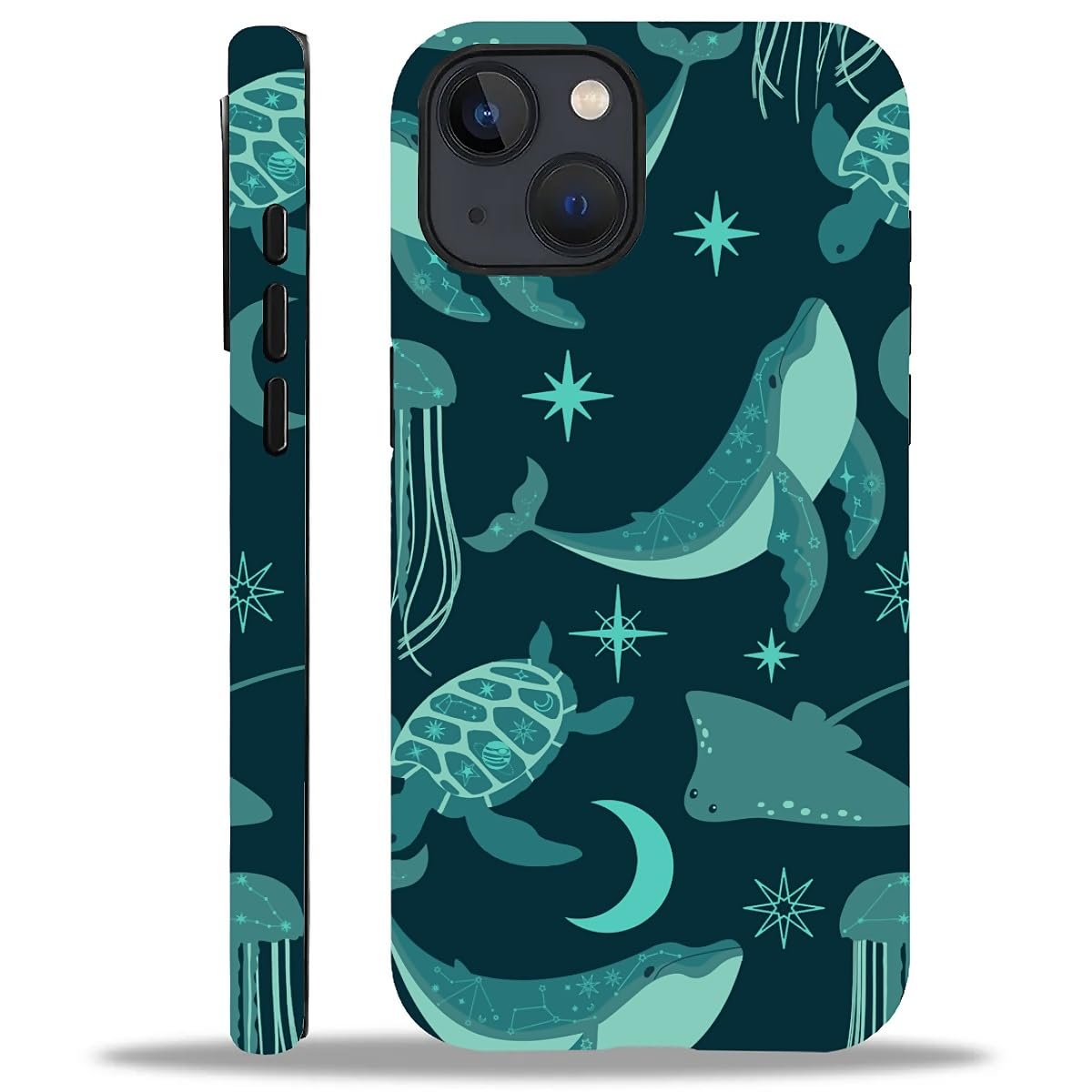 Case for iPhone 16 Pro Max,Aesthetic Frog Pond Splice Exquisitely Pattern Double Protective Phone Cover Cases Soft Silicone for iPhone 16 Pro Max