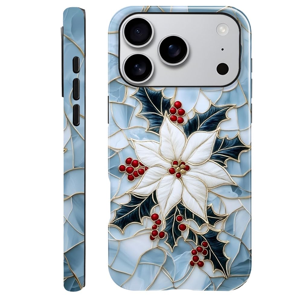DAIZAG Case Compatible with iPhone 17,Glossy Durable Shock Protection Cover for Girl Women,Christmas Tree Snowflake Pattern