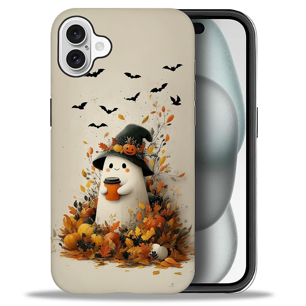 Case for iPhone 17,Drop Protection Hybrid 2-Layer Hard Phone Cover-Vintage Christmas Stamps Collage