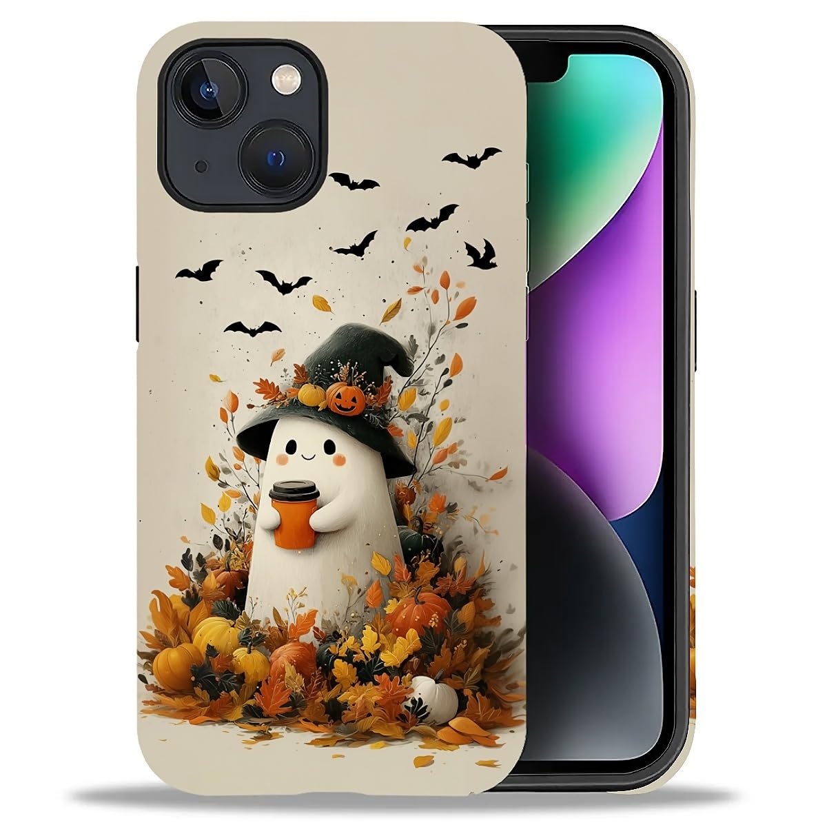 Case for iPhone 17,Drop Protection Hybrid 2-Layer Hard Phone Cover-Vintage Christmas Stamps Collage