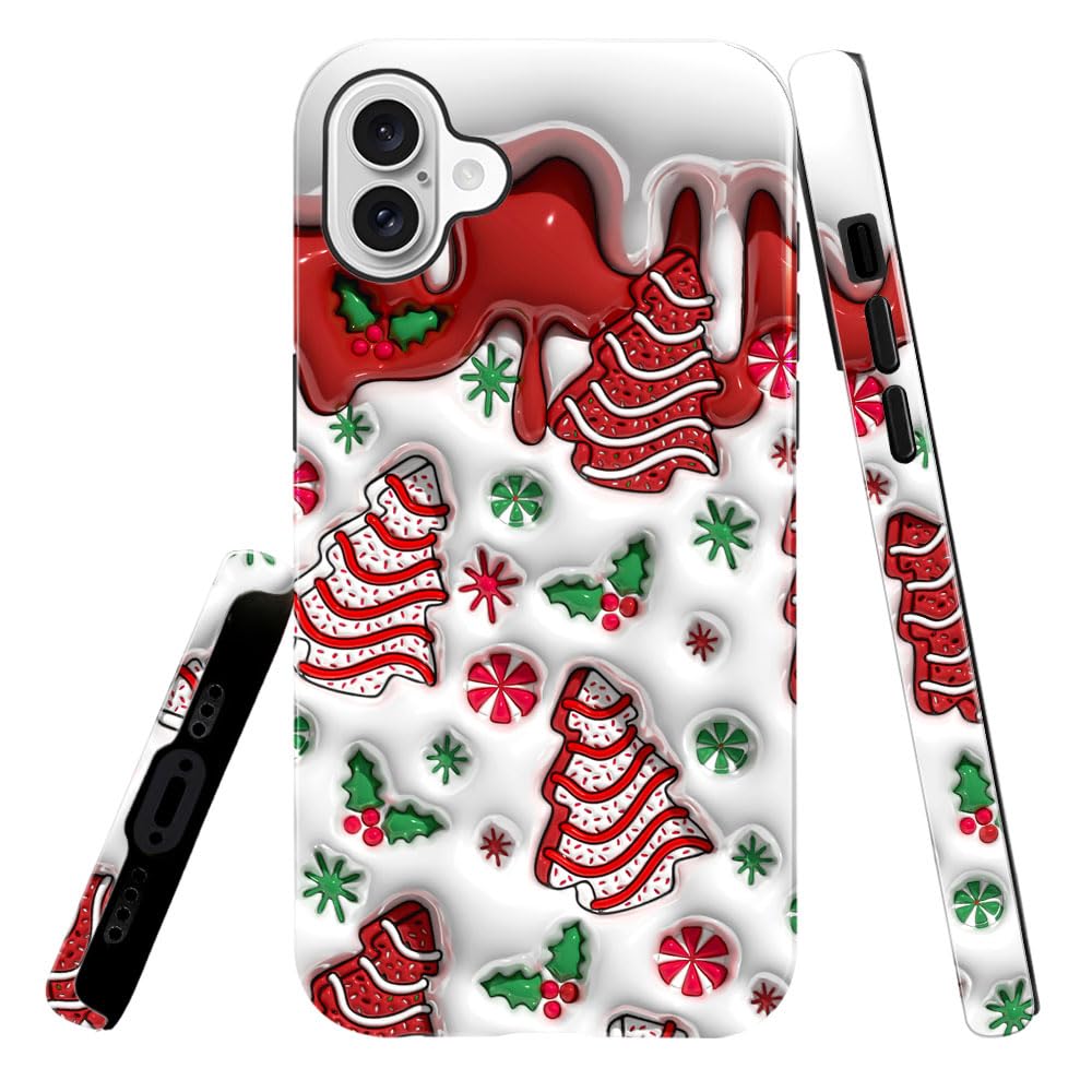 Case for iPhone 14,Christmas 3D Winter Phone Case Slim Silicone Shockproof Cover for Girls Women（Glossy & Durable）