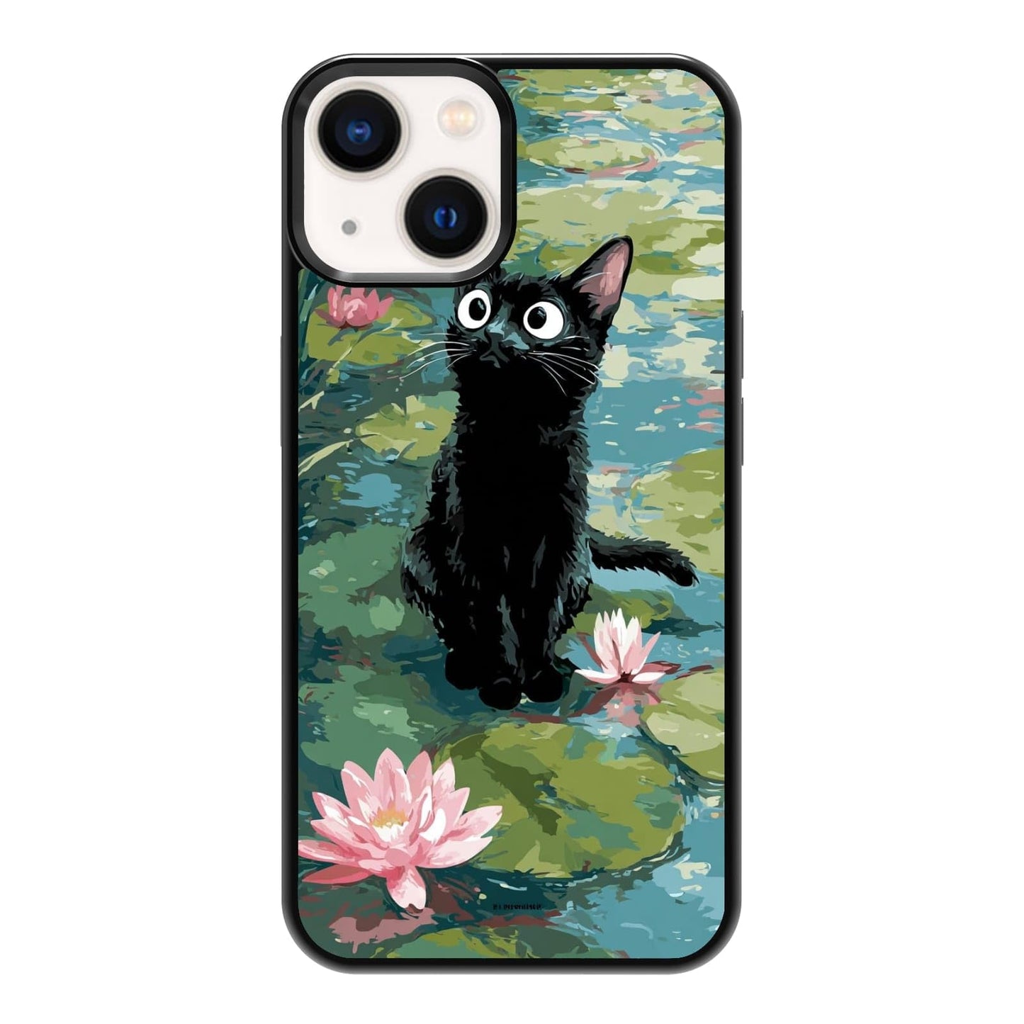 Lush Tropical Monstera Leaves Black Cat Botanical Art Phone Case, Shockproof Protective Cover for iPhone 11 12 13 14 15 16 17 Pro Max Plus Mini XR 7 8 SE