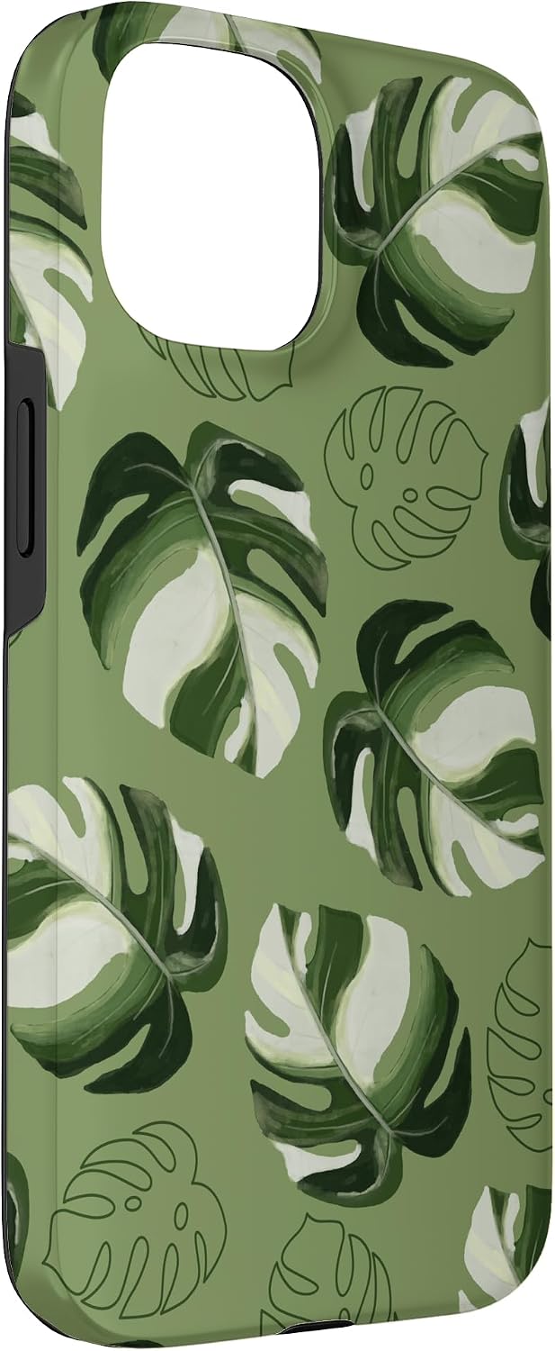 Monstera Deliciosa Leaves Plant Leaf Botanical Nature Case for iPhone 15