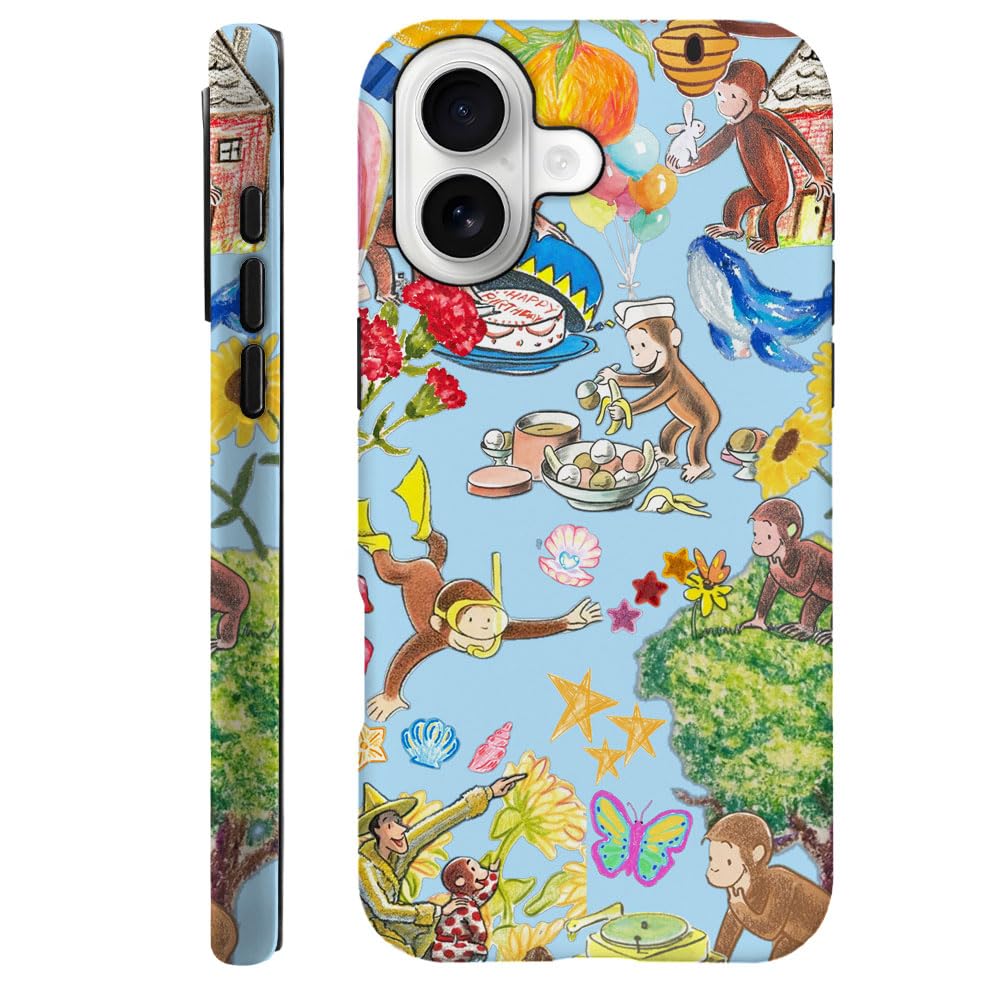 Case for iPhone 17 - [Drop Protection Phone Cover] - Hybrid Case for Girl Women - Funny Monkey Stripes 01