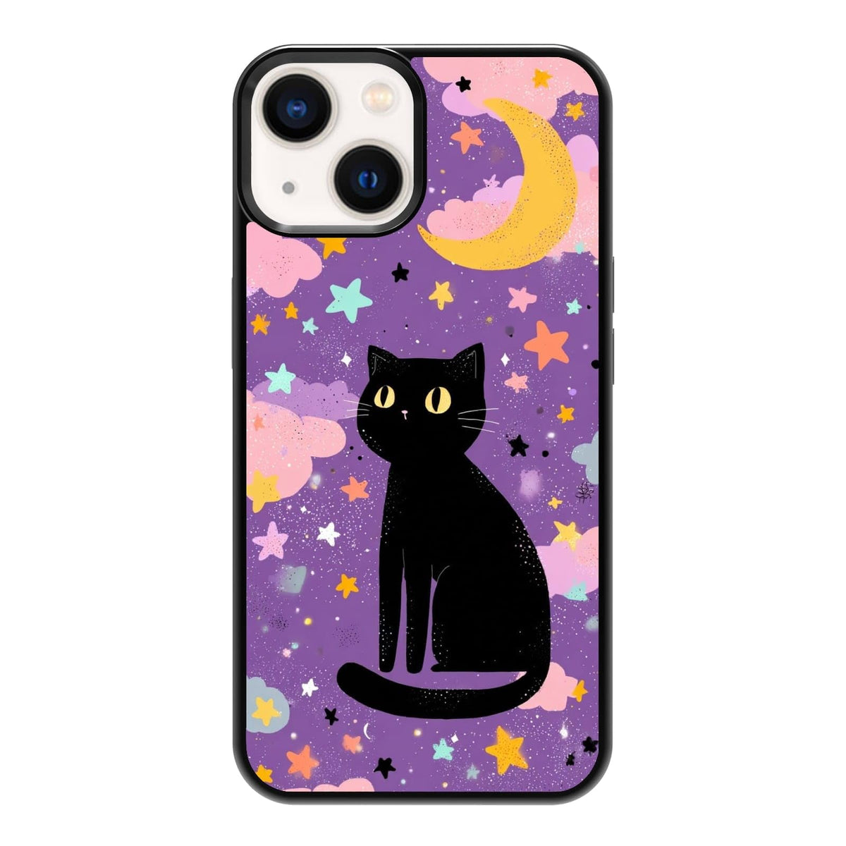 Black Cat Indoor Jungle Potted Plants Bookshelf Dark Green Botanical Urban Forest Phone Case, Shockproof Protective Cover for iPhone 11 12 13 14 15 16 17 Pro Max Plus Mini XR 7 8 SE