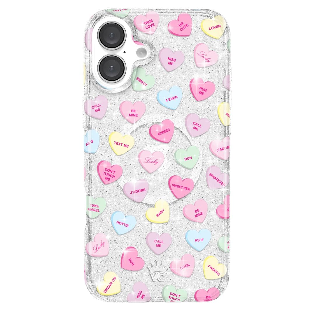 VELVET CAVIAR Christmas Phone Case for iPhone 16 - Compatible with MagSafe [10ft Drop Tested] - Holiday Peppermint Glitter Winter Theme