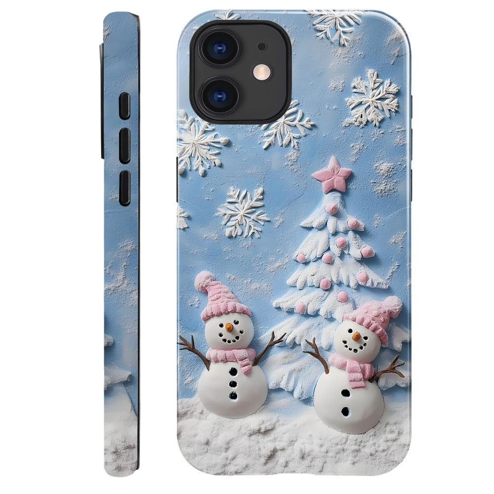 DAIZAG Case Compatible with iPhone 17,Glossy Durable Shock Protection Cover for Girl Women,Christmas Tree Snowflake Pattern