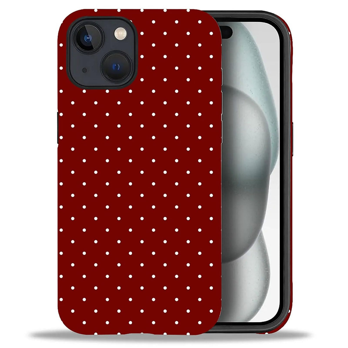 for iPhone 13/14 Case,Hybrid 2-Layer Hard Shell + Silicone Protective Case -Resistant Shockproof- A Naughty Cat with Blue Stripes Eating Fish