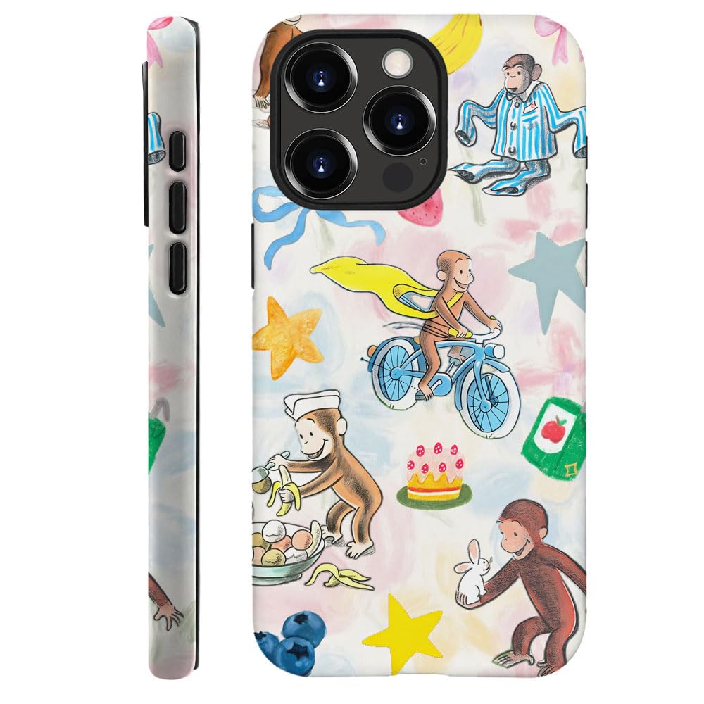 Case for iPhone 17 - [Drop Protection Phone Cover] - Hybrid Case for Girl Women - Funny Monkey Stripes 01