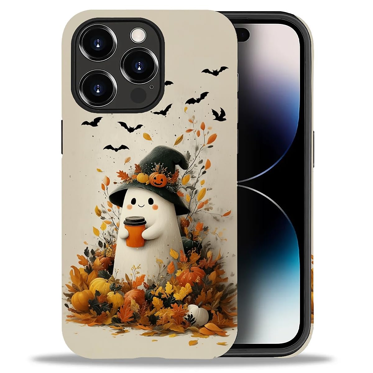 Case for iPhone 17,Drop Protection Hybrid 2-Layer Hard Phone Cover-Vintage Christmas Stamps Collage