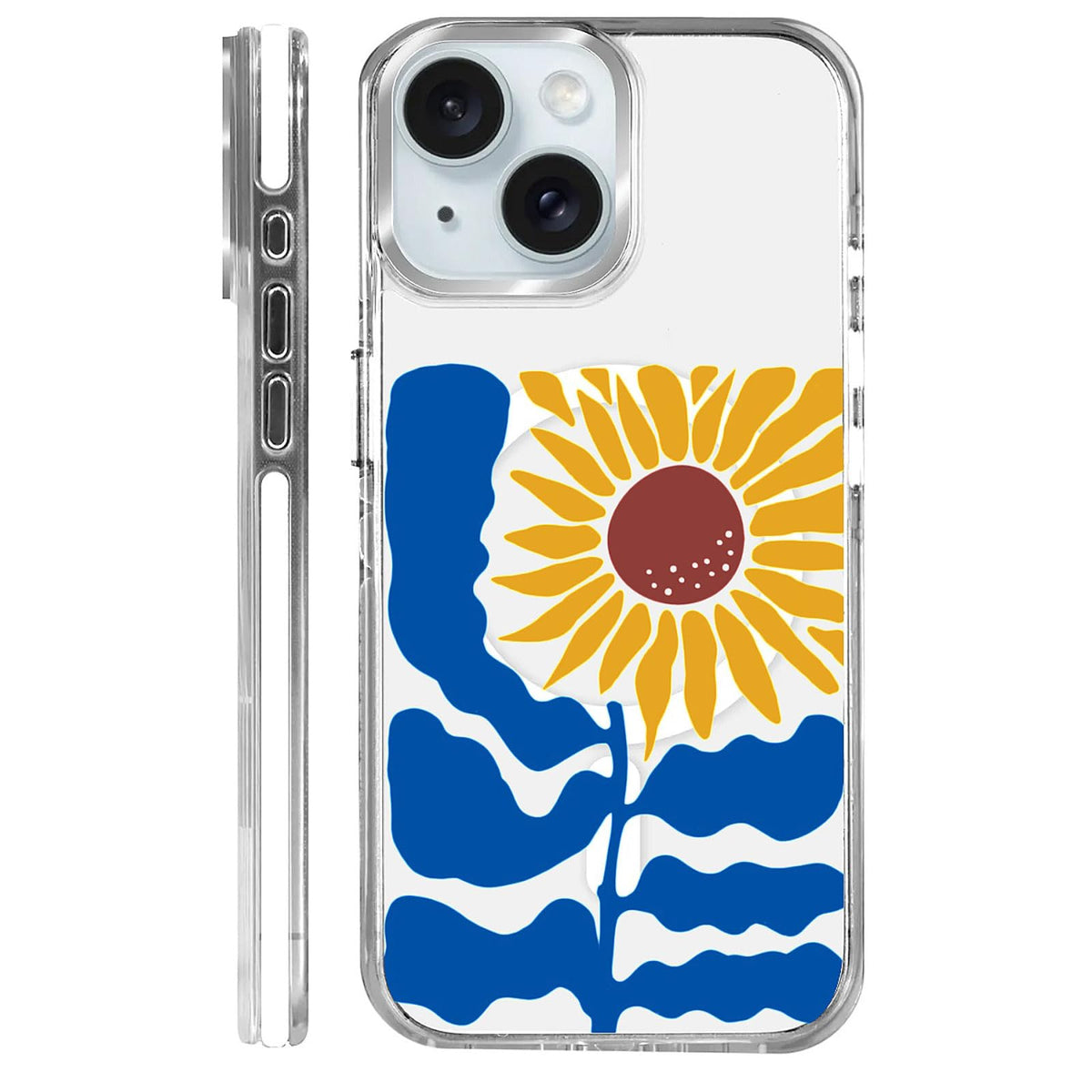 for iPhone 15 Case,Compatible with MagSafe,The Transparent TPU Silicone Protects The Phone Case from Drops, Slips and Fingerprints.Blue Ocean Whale Shark Octopus Turtle Collage