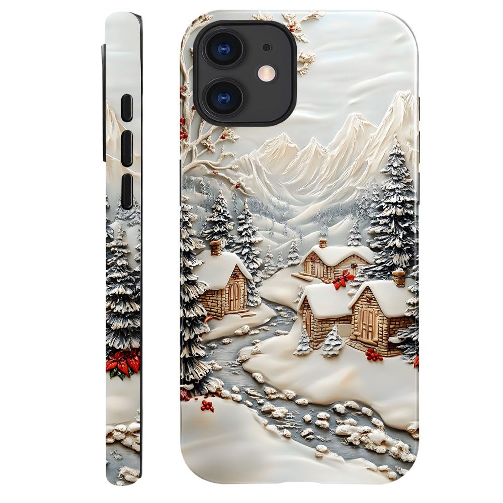 DAIZAG Case Compatible with iPhone 17,Glossy Durable Shock Protection Cover for Girl Women,Christmas Tree Snowflake Pattern