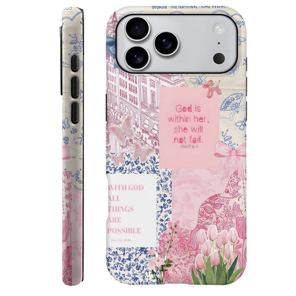 Compatible with iPhone 15 Pro,Durable & Shockproof Phone Case Cover Design - Christmas Retro Doodle