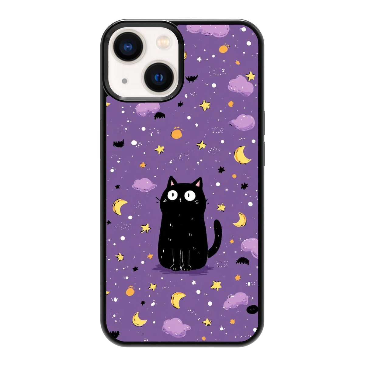 Black Cat Indoor Jungle Potted Plants Bookshelf Dark Green Botanical Urban Forest Phone Case, Shockproof Protective Cover for iPhone 11 12 13 14 15 16 17 Pro Max Plus Mini XR 7 8 SE