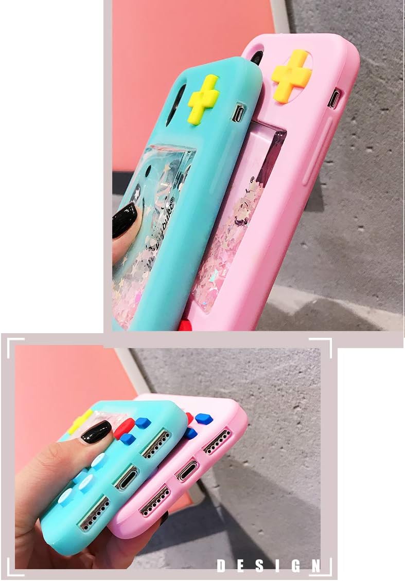 UnnFiko Squishy 3D Cartoon Game Shape Case Compatible with iPhone 14, Creative Liquid Stars Funny Play Case Soft Rubber Protective Cover (Blue, iPhone 14)
