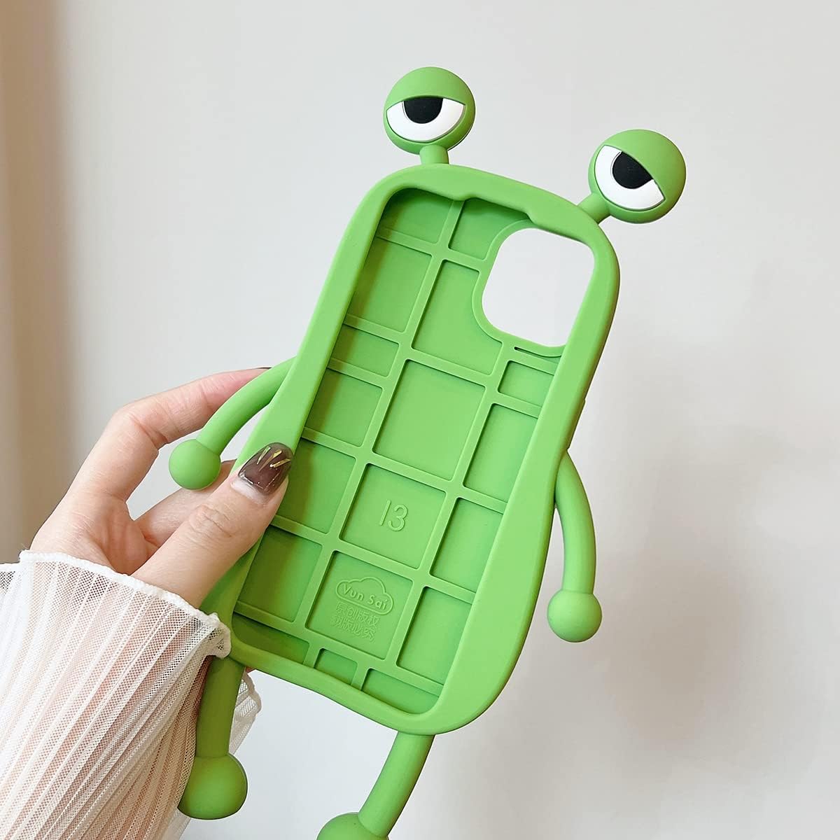 Yatchen Ugly Case Compatible with iPhone 15 Pro Max, Kawaii Phone Case 3D Cartoon Cute Frog Soft Silicone Unique Fun Cover Slim Fit Anti-Drop Protector for Women Girls Green
