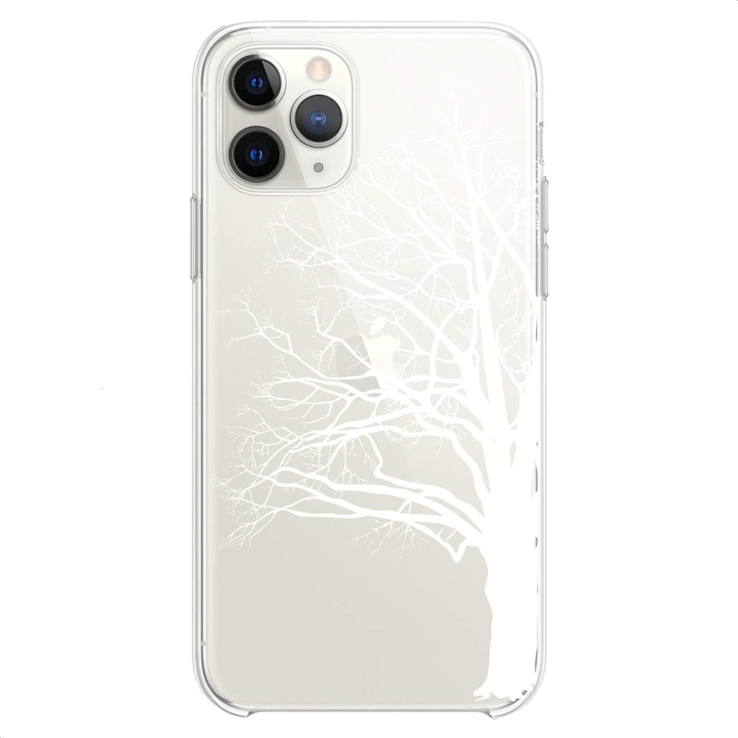 TPU Case Compatible with iPhone 16e 15 14 13 12 11 Pro Max Plus Mini Xs Xr X 8 7 6 5 SE Slim Shadow Plants Lovely Phone Nature Flexible Silicone Print Modern Art Design Trees Cute Clear White