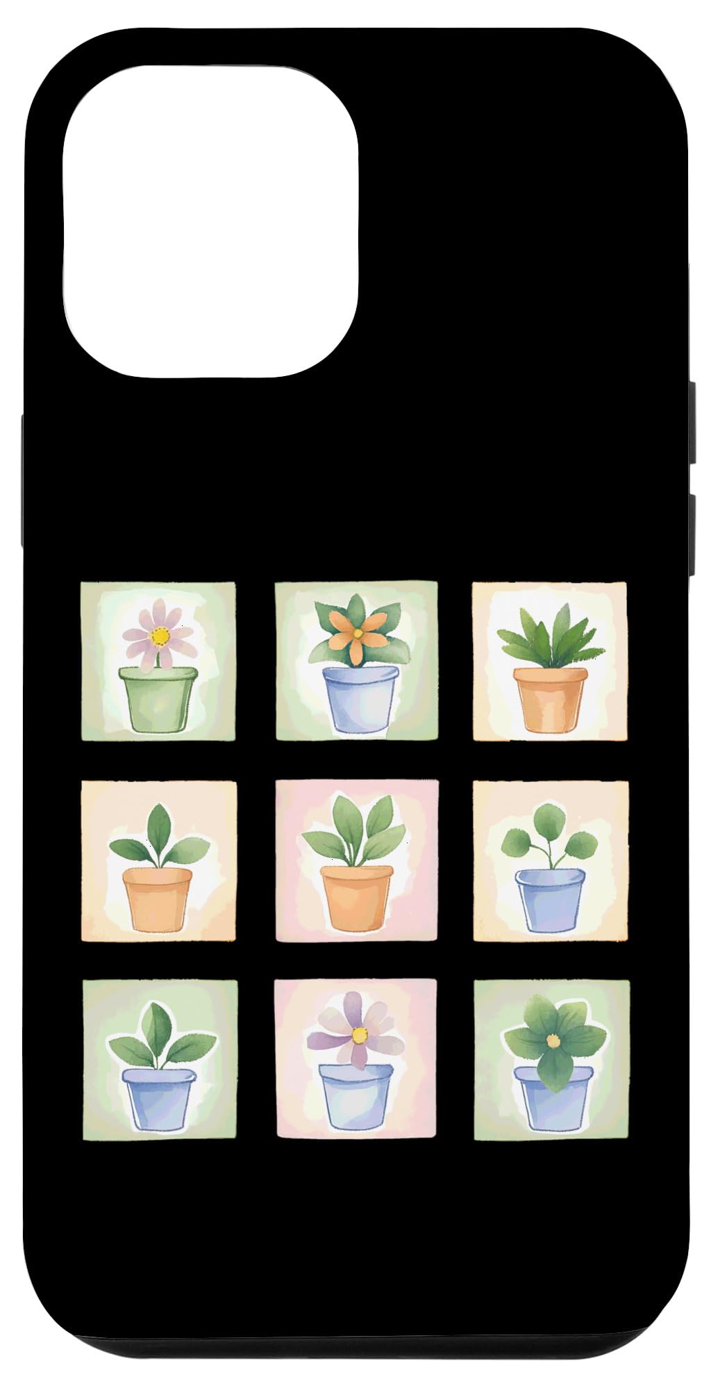 Potted Plant Flower Grid Nature Home Decor Case for iPhone 16