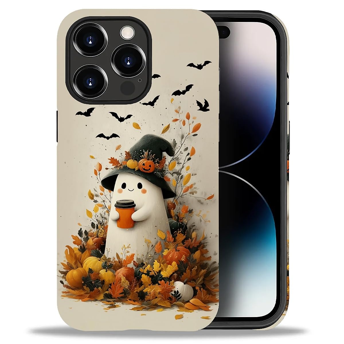 Case for iPhone 17,Drop Protection Hybrid 2-Layer Hard Phone Cover-Vintage Christmas Stamps Collage
