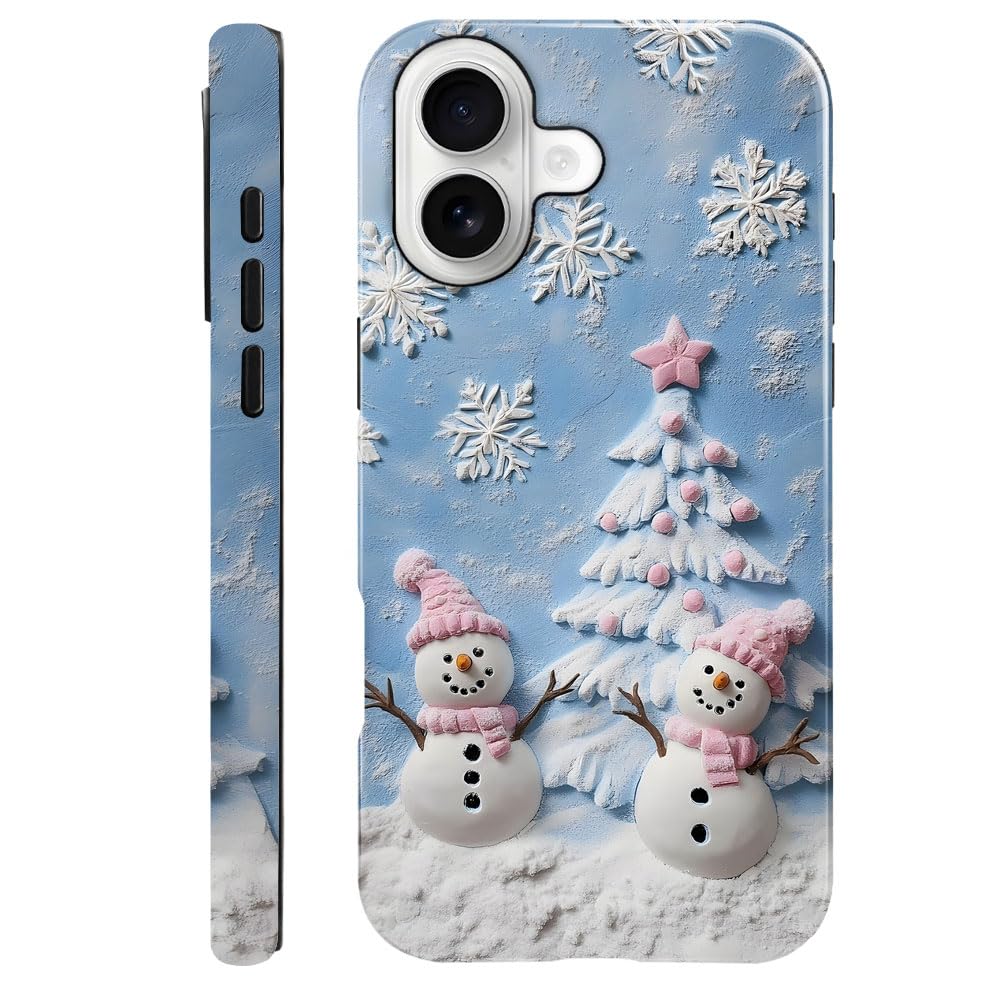 DAIZAG Case Compatible with iPhone 17,Glossy Durable Shock Protection Cover for Girl Women,Christmas Tree Snowflake Pattern