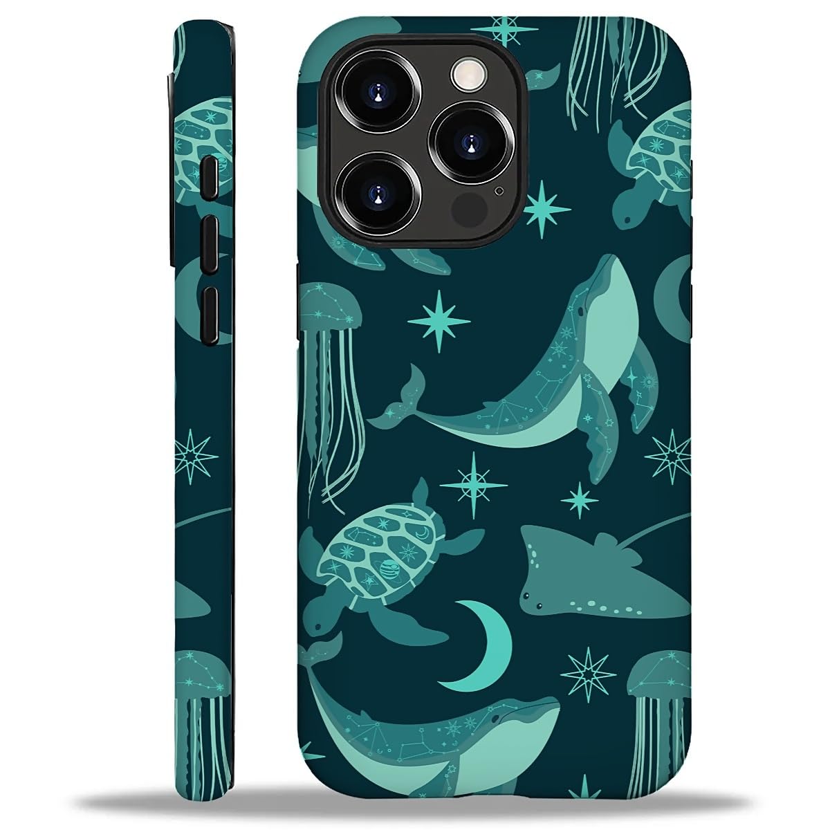 Case for iPhone 16 Pro Max,Aesthetic Frog Pond Splice Exquisitely Pattern Double Protective Phone Cover Cases Soft Silicone for iPhone 16 Pro Max