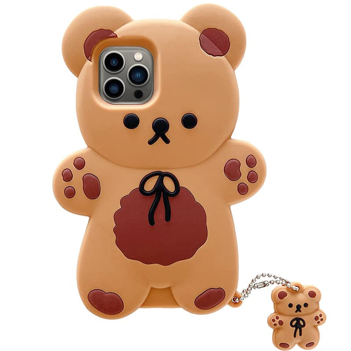Case for iPhone 14 Case Silicone Cute, Camera Lens Protector Design Kawaii 3D Thick Case Protective Cover (Hot Dog, iPhone 14)