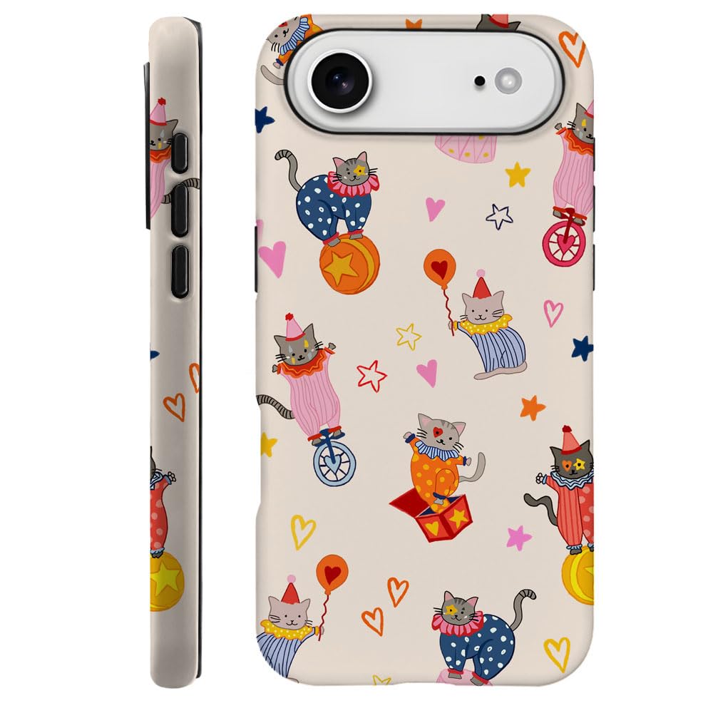 Case for iPhone 17 - [Drop Protection Phone Cover] - Hybrid Case for Girl Women - Funny Monkey Stripes 01