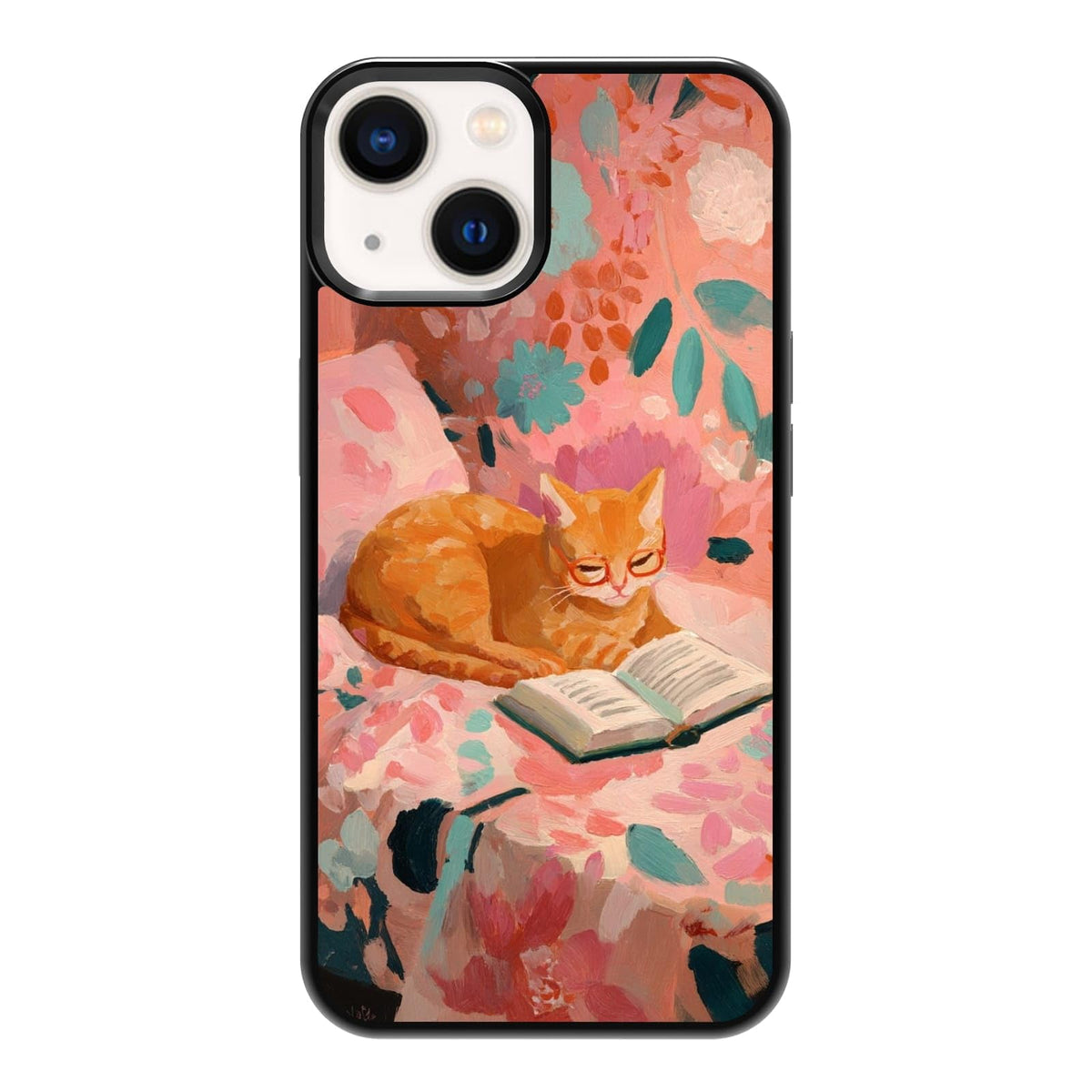 Lush Tropical Monstera Leaves Black Cat Botanical Art Phone Case, Shockproof Protective Cover for iPhone 11 12 13 14 15 16 17 Pro Max Plus Mini XR 7 8 SE