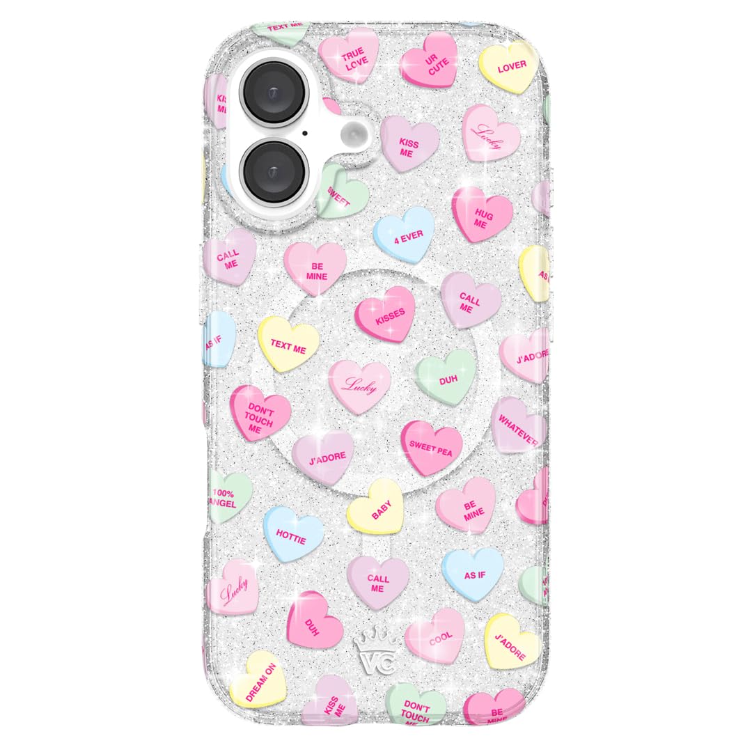 VELVET CAVIAR Christmas Phone Case for iPhone 16 - Compatible with MagSafe [10ft Drop Tested] - Holiday Peppermint Glitter Winter Theme