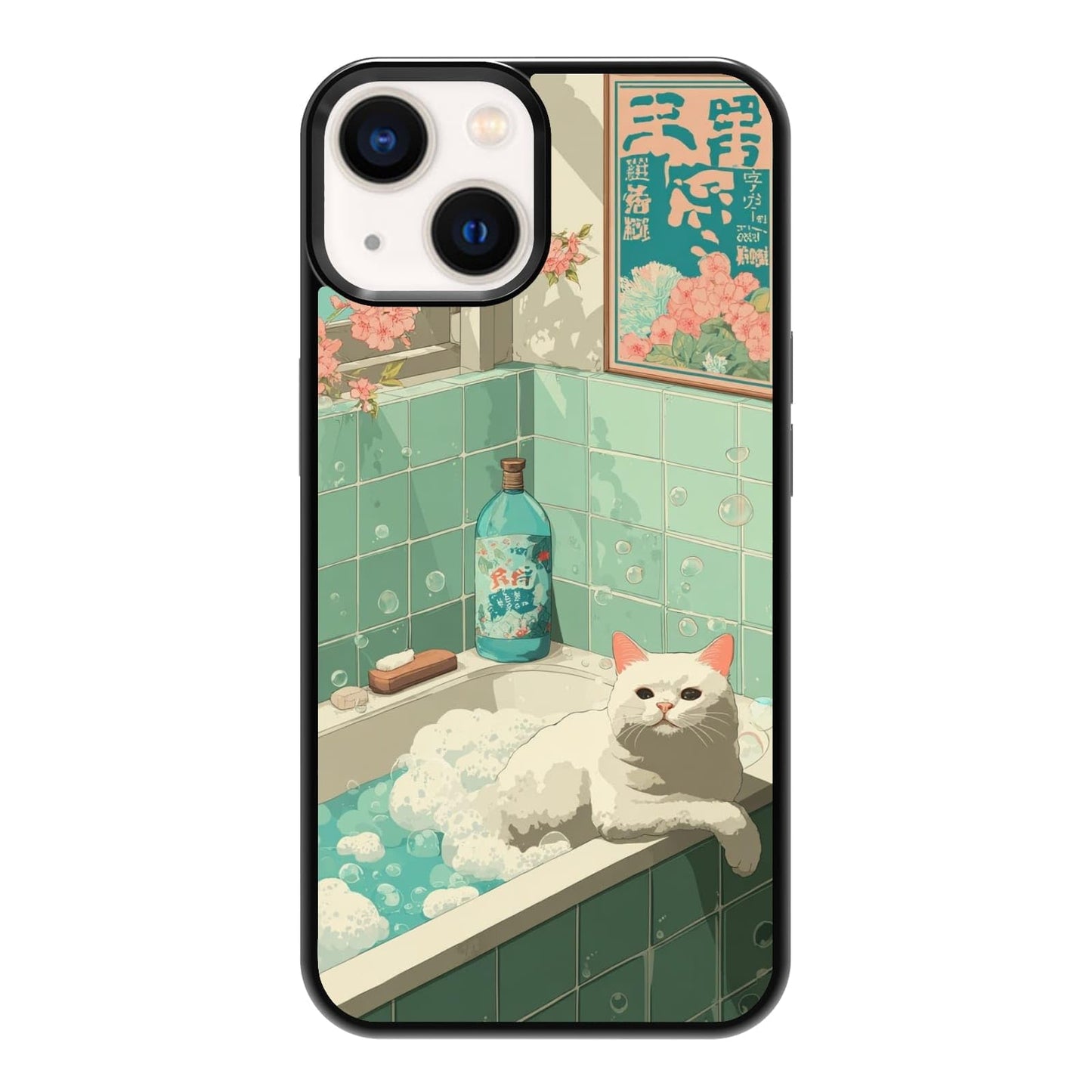 Black Cat Indoor Jungle Potted Plants Bookshelf Dark Green Botanical Urban Forest Phone Case, Shockproof Protective Cover for iPhone 11 12 13 14 15 16 17 Pro Max Plus Mini XR 7 8 SE