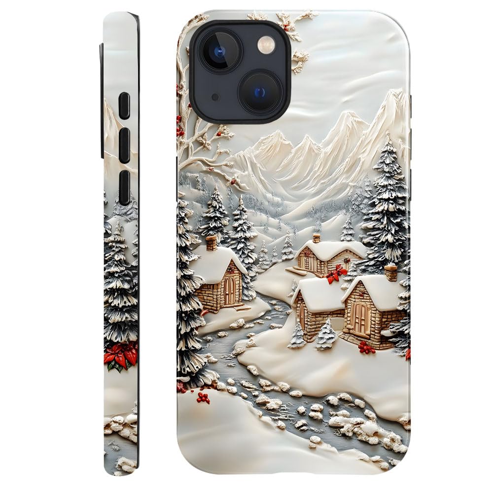 DAIZAG Case Compatible with iPhone 17,Glossy Durable Shock Protection Cover for Girl Women,Christmas Tree Snowflake Pattern