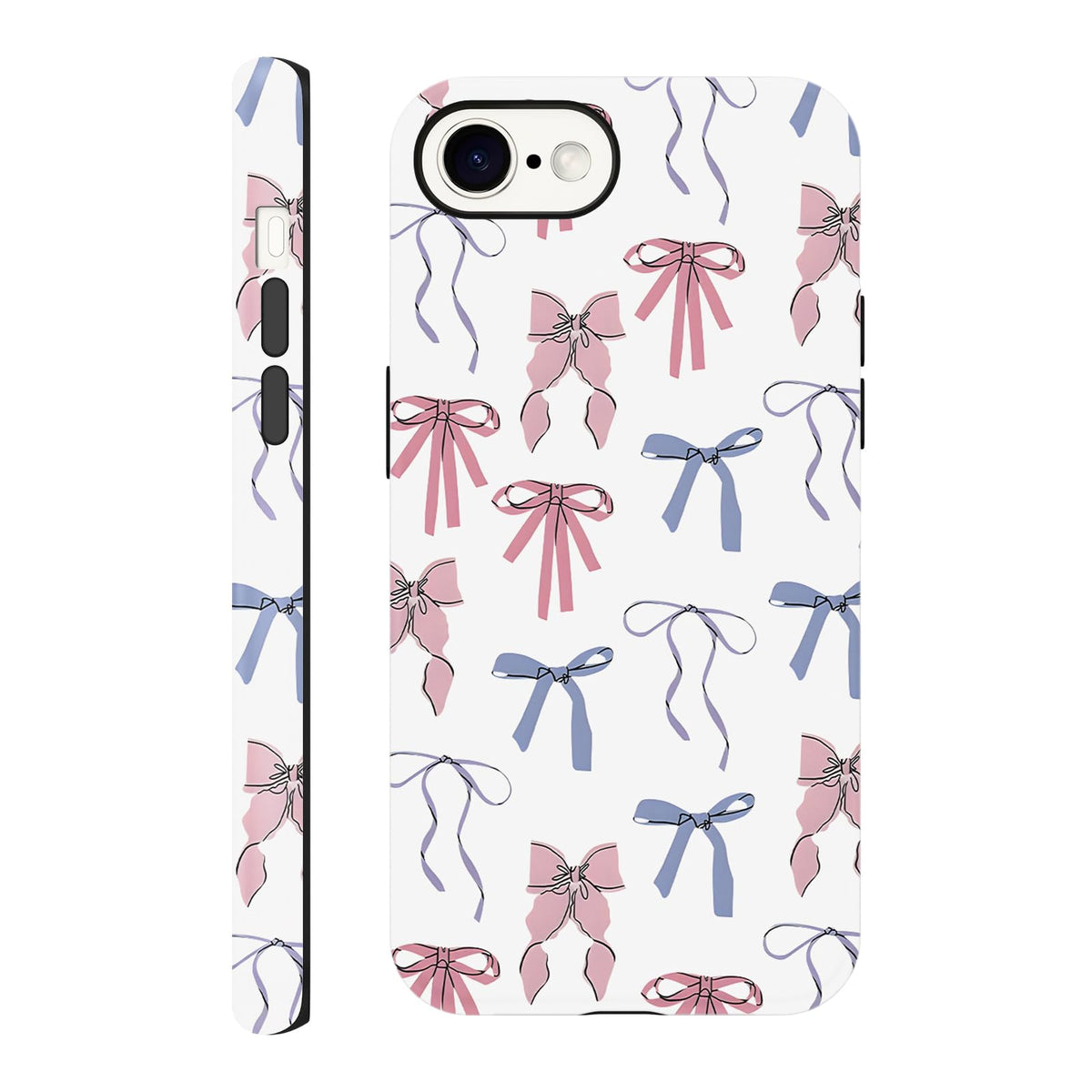 Cute Christmas Bow Phone Case for iPhone 12/12 Pro Case 6.1", Red Green Aesthetic Coquette Preppy Ribbon Bowknot Pattern Design Cover Shockproof Soft TPU Hard PC Protection Girls Women Funda