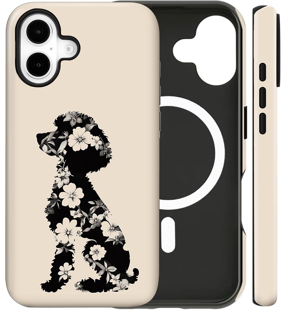 Magnetic for iPhone 13/14 Case Cute Cat Phone Case, Apricot | Shockproof Slim TPU and Hard PC Protective Phone Cover Compatible with MagSafe Designed for Women Girls Gift