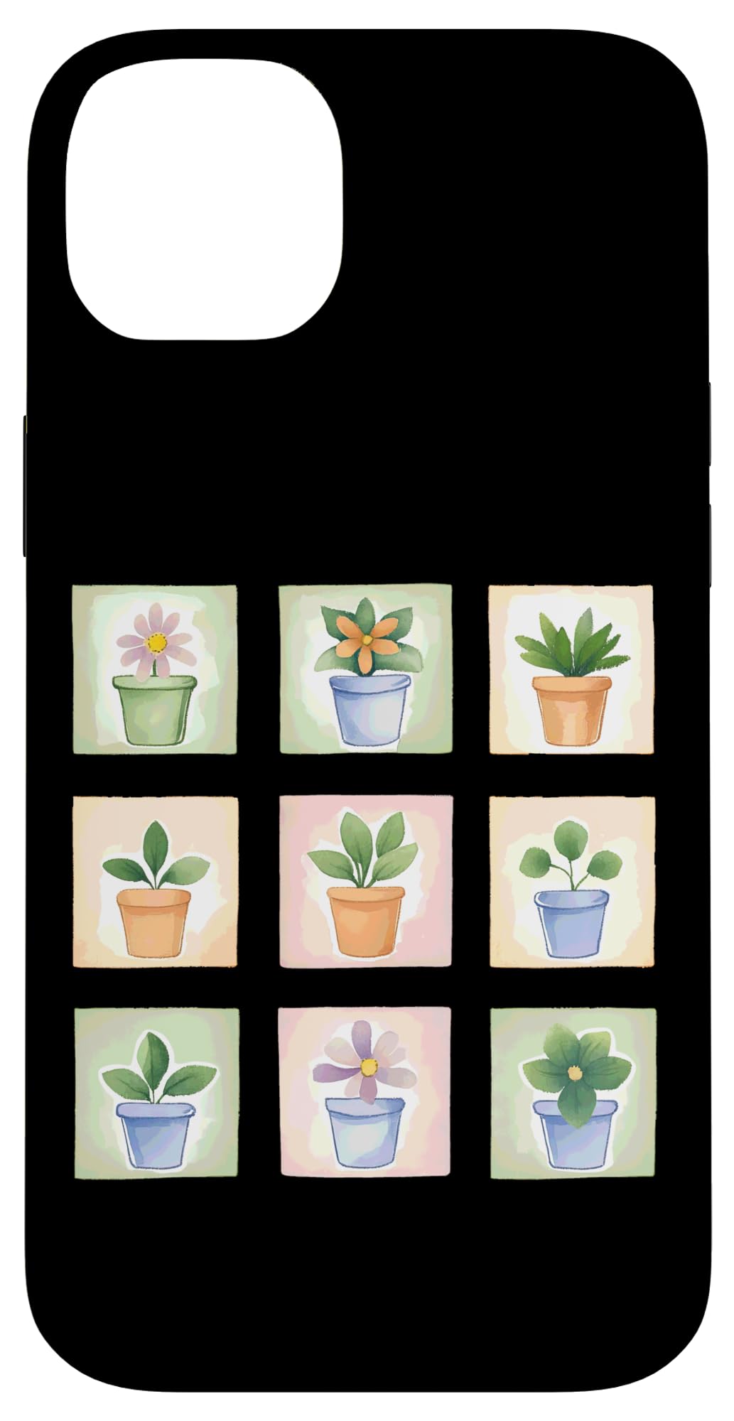 Potted Plant Flower Grid Nature Home Decor Case for iPhone 16