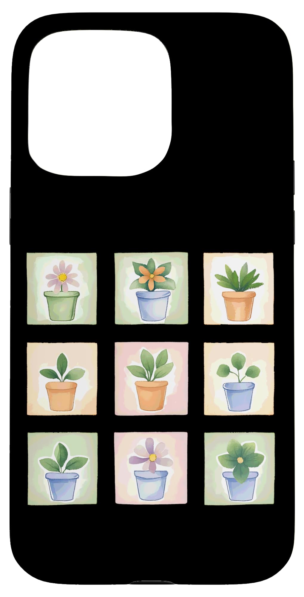 Potted Plant Flower Grid Nature Home Decor Case for iPhone 16