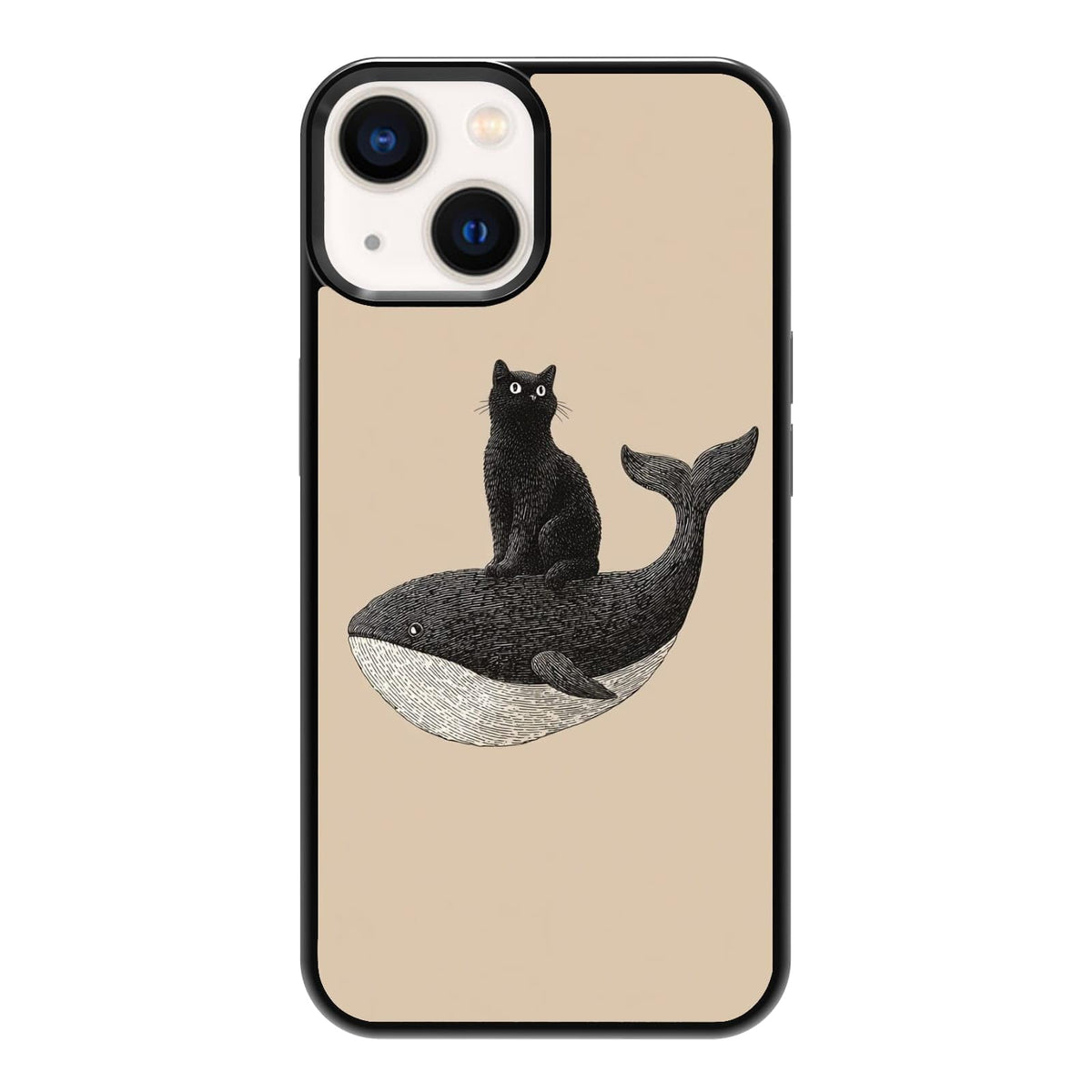 Lush Tropical Monstera Leaves Black Cat Botanical Art Phone Case, Shockproof Protective Cover for iPhone 11 12 13 14 15 16 17 Pro Max Plus Mini XR 7 8 SE