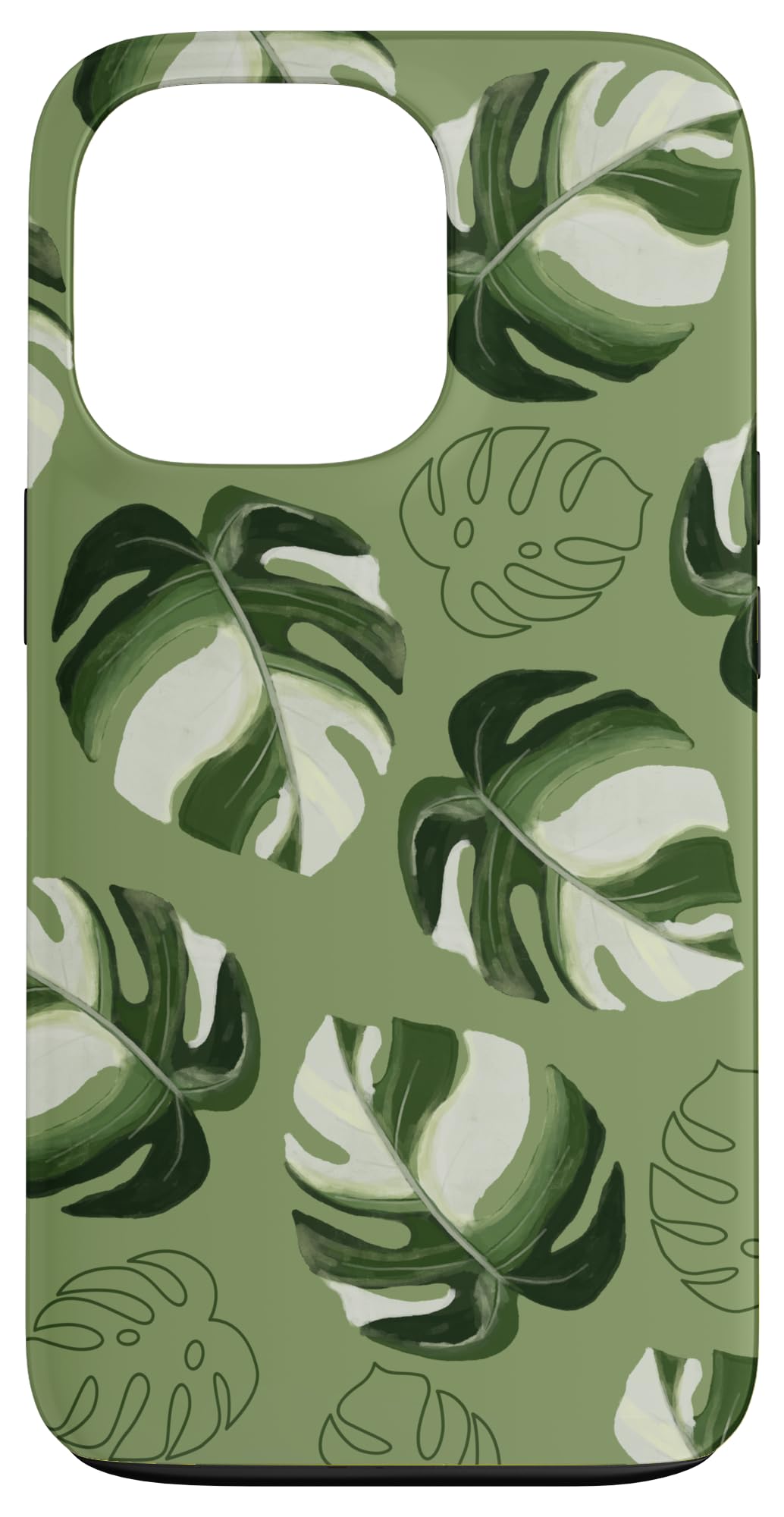 Monstera Deliciosa Leaves Plant Leaf Botanical Nature Case for iPhone 15