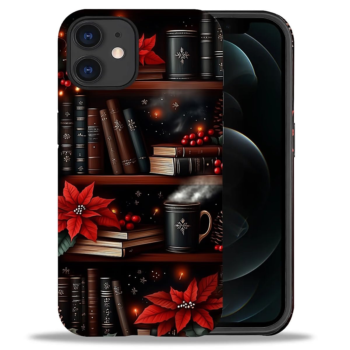 Case for iPhone 17,Drop Protection Hybrid 2-Layer Hard Phone Cover-Vintage Christmas Stamps Collage