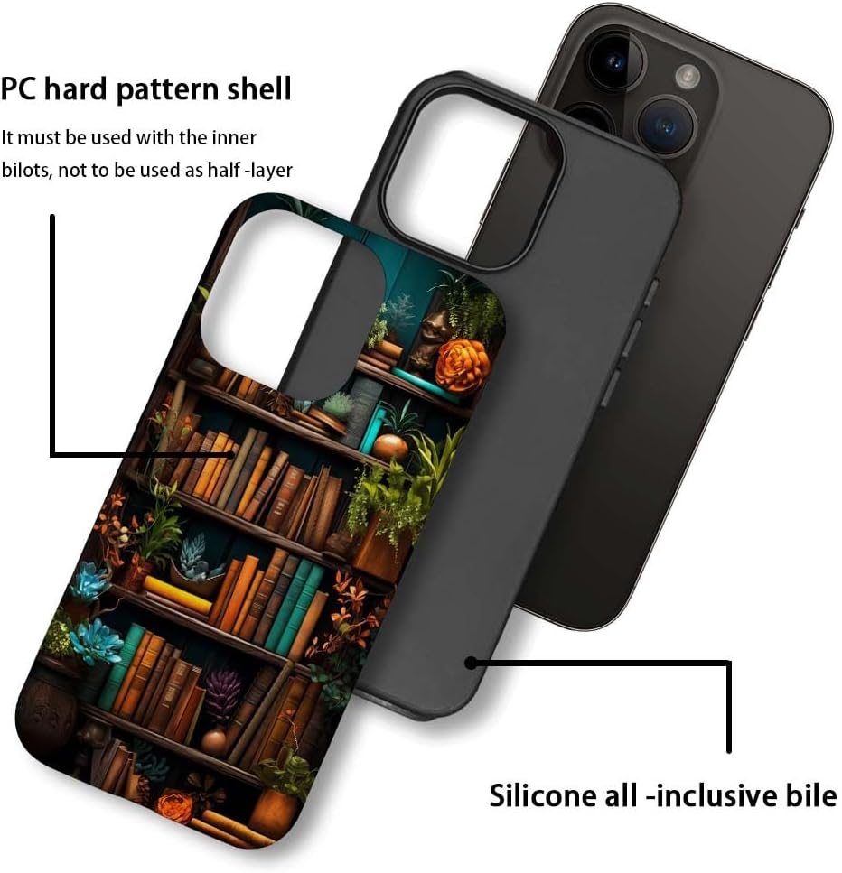 SEized Case Compatible with for iPhone 13 Pro Max,Plants Books Phone Case for Girl Women Boy Men,Durable Protection Case for iPhone 13 Pro Max