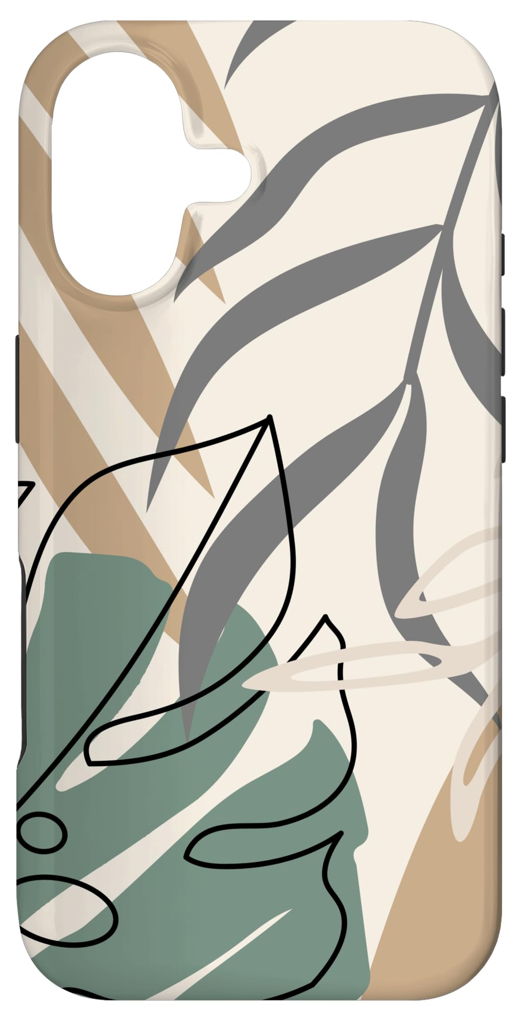 Tropical Botanical Beige Brown Exotic Minimalist Abstract Case for iPhone 15