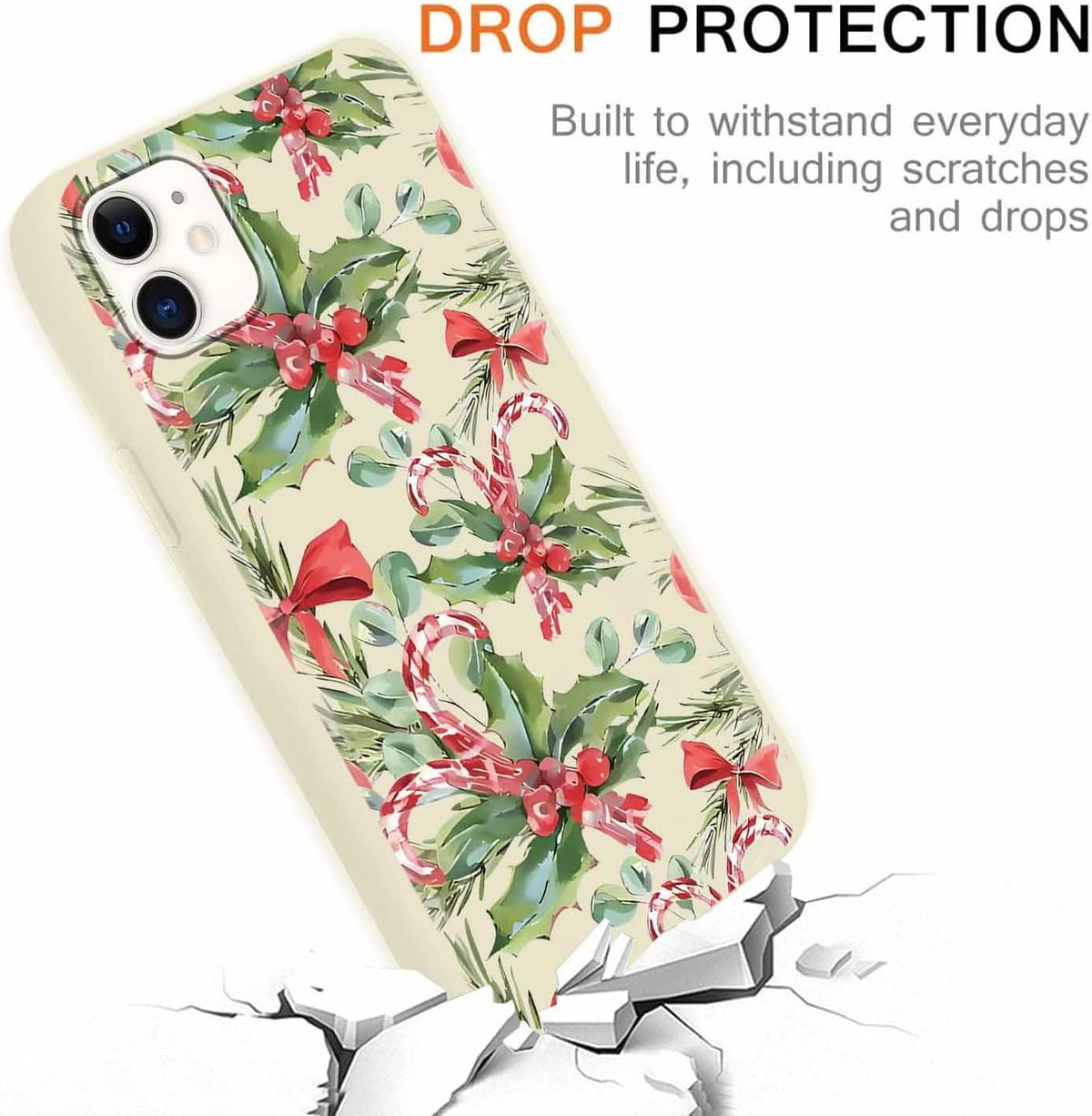 2 Pack Merry Christmas Phone Case for iPhone 12 / iPhone 12 Pro 6.1", Cute Xmas Christmas Tree Pattern Case with Candy Design Christmas Decorations Gifts Soft TPU Cover for Girl Women