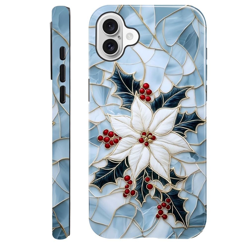 DAIZAG Case Compatible with iPhone 17,Glossy Durable Shock Protection Cover for Girl Women,Christmas Tree Snowflake Pattern