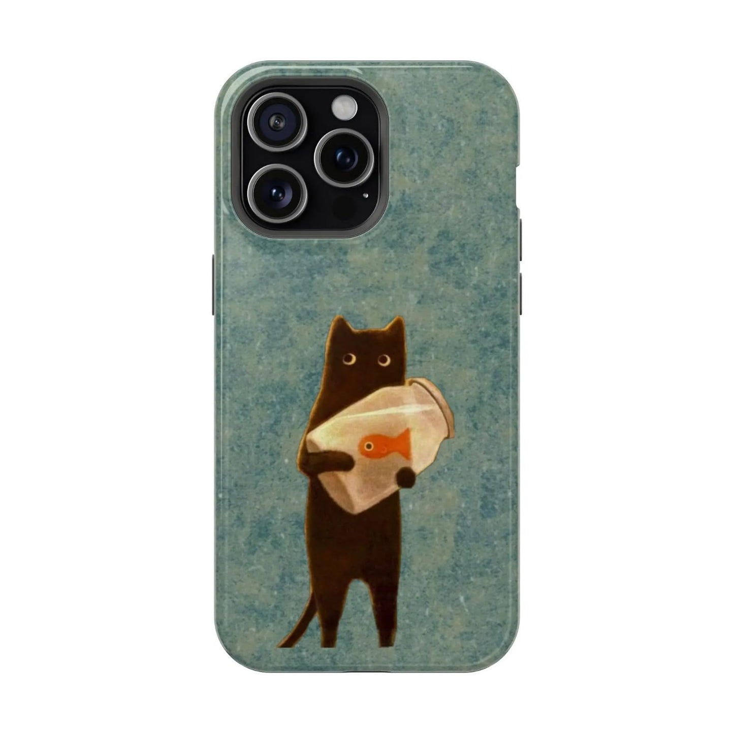 Vintage Black Cat Phone Case for iPhone Samsung, Midnight Aesthetic Design, Shockproof Durable Cover, Trendy Goth Gift for Cat Lovers (Cat with Wine Glass, iPhone 17)