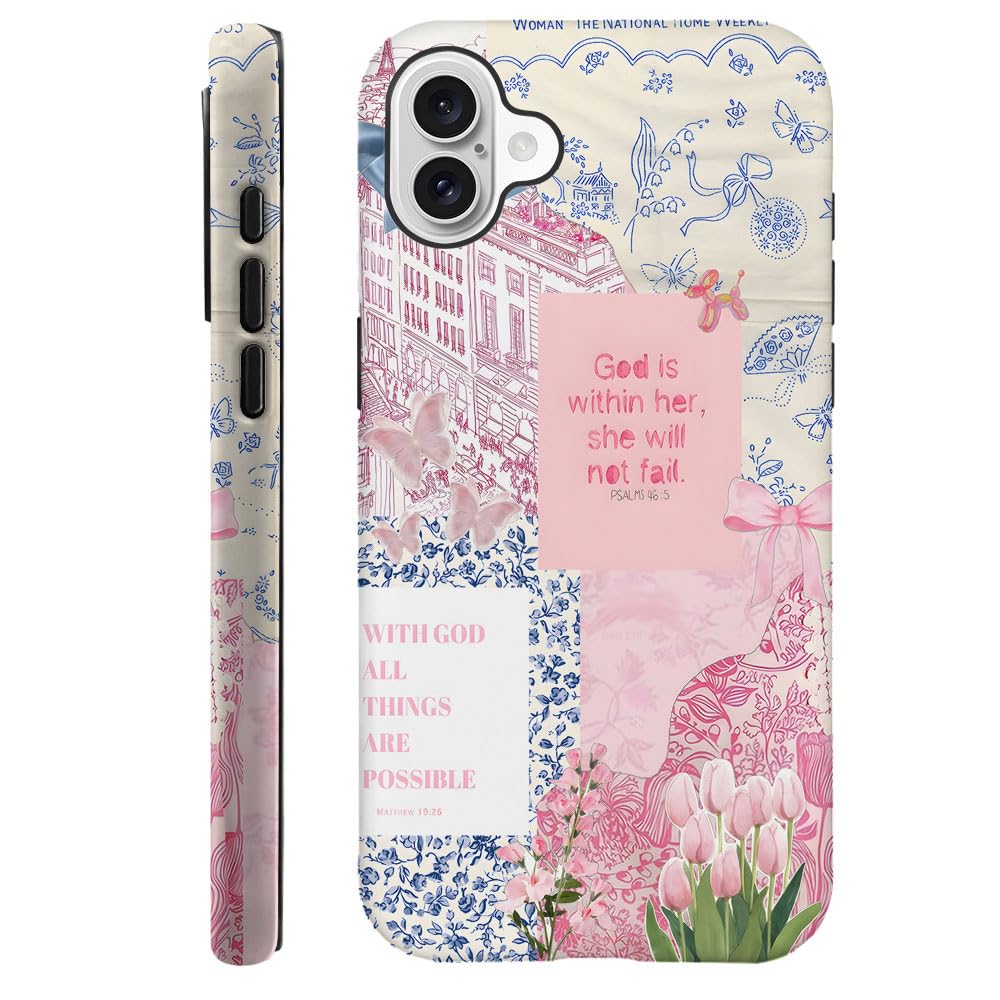 Compatible with iPhone 15 Pro,Durable & Shockproof Phone Case Cover Design - Christmas Retro Doodle