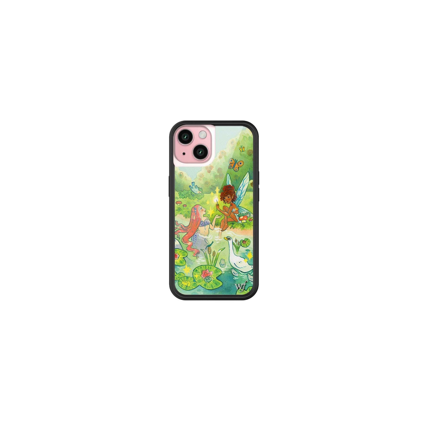 Wildflower Cases - Compatible with iPhone 15 | Protective Black Bumper, 6.5ft Drop Test Certified, Women Owned Small Business | Nature Floral Aesthetic Trendy Cute | Hummingbird