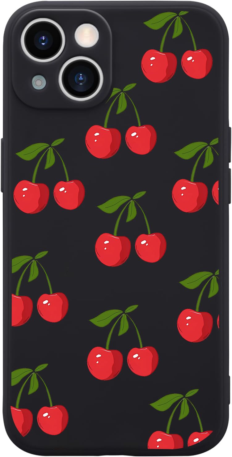 Funny Cat Case for iPhone 13, Cute Cartoon Black Cat Phone Case Cover Liquid Silicone Soft Gel Rubber Phone Cover with Microfiber Lining for iPhone 13