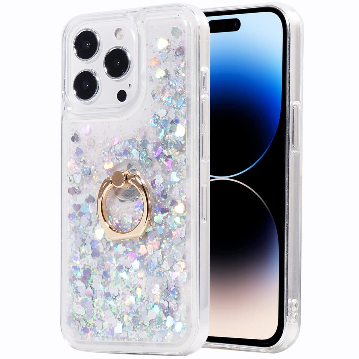 Glitter Christmas Case Compatible with iPhone 14 Pro Glitter Case Christmas Tree Clear Soft TPU Rubber Bumper Girly Women Cute Liquid Holiday Case for iPhone 14 Pro 6.1 inch (Christmas Tree)