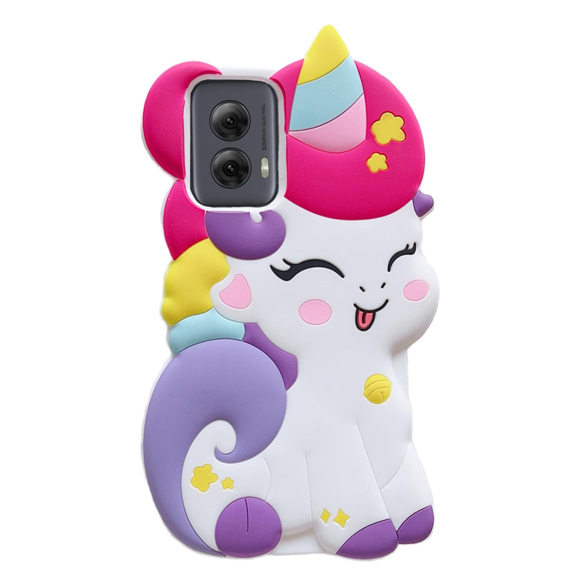 3D Cute Unicorn Soft Case for iPhone 16e/iPhone 17e 6.1 inch,3D Cute Cartoon Kawaii Fashion Character Unicorn Horse Kids Girls Women Soft Silicone Case