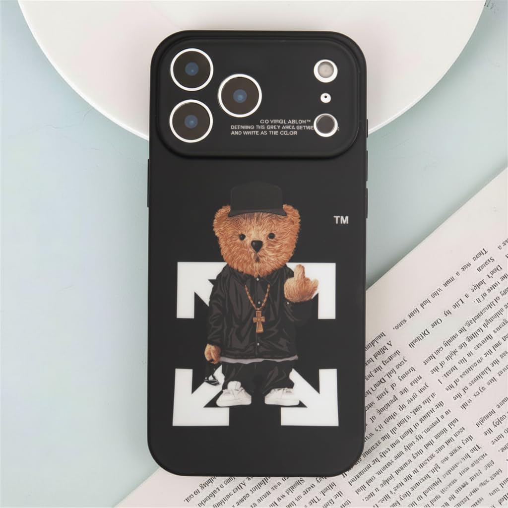 Cool Case Compatible with iPhone 17 pro max case,Designer for Boys,Funny Aesthetic Soft Silicone Gel Rubber Shockproof Cover Full Body Drop Protection (for iPhone 17 pro max) Black