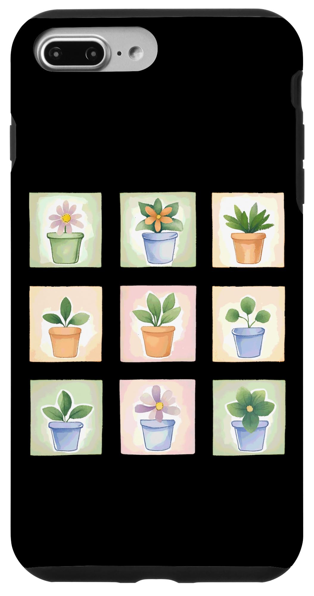 Potted Plant Flower Grid Nature Home Decor Case for iPhone 16
